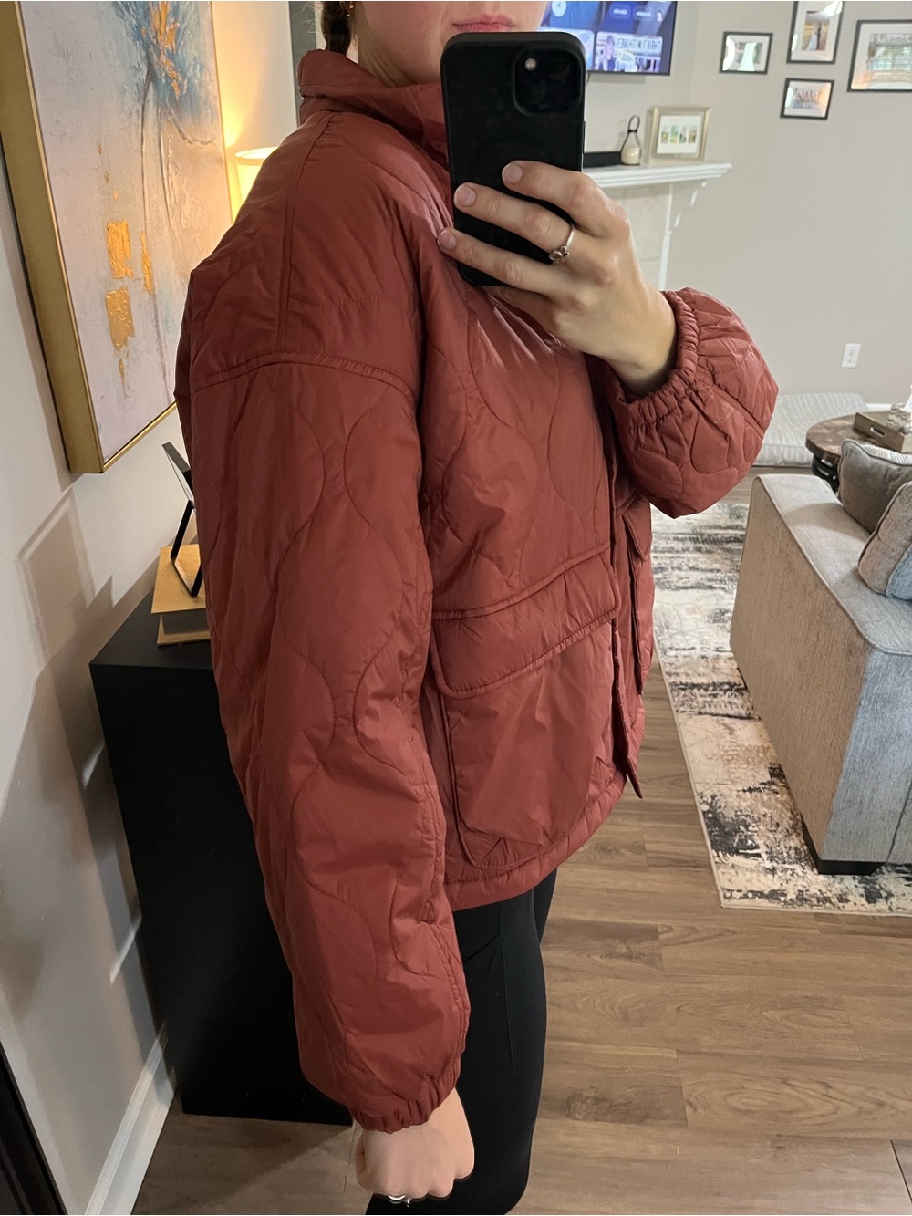 NWT Old Navy Women's Quilted Puffer Jacket in Rust - Picture 3 of 7